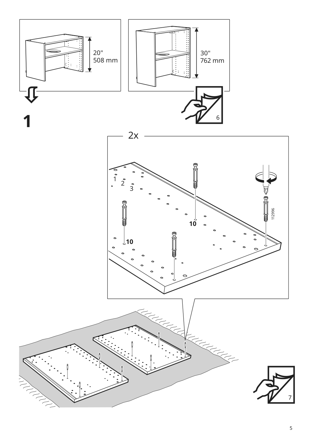 Assembly instructions for IKEA Sektion wall cb f range hood w shelf white | Page 5 - IKEA SEKTION wall cab w built-in range hood 094.635.76