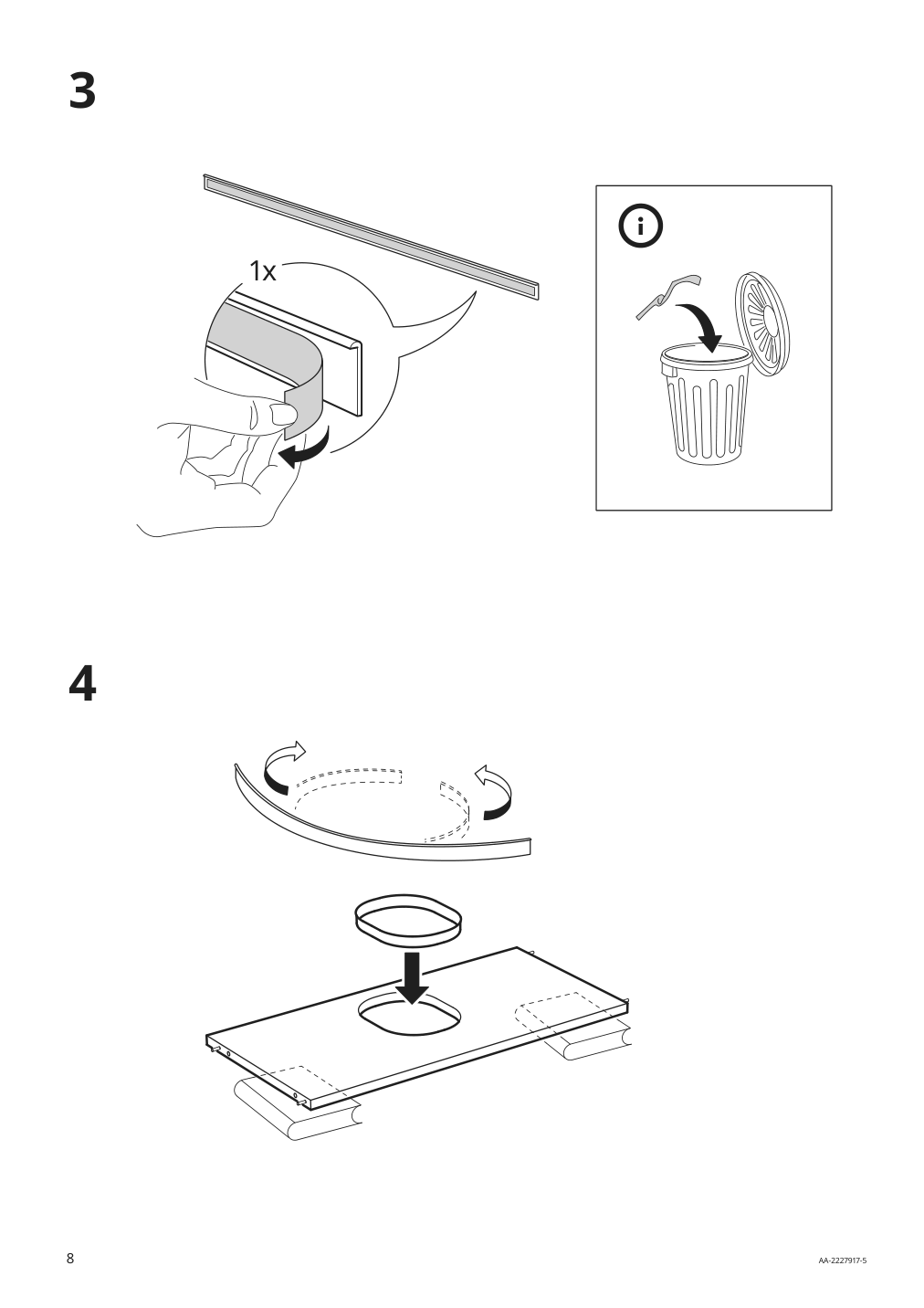 Assembly instructions for IKEA Sektion wall cb f range hood w shelf white | Page 8 - IKEA SEKTION wall cab w built-in range hood 194.680.74