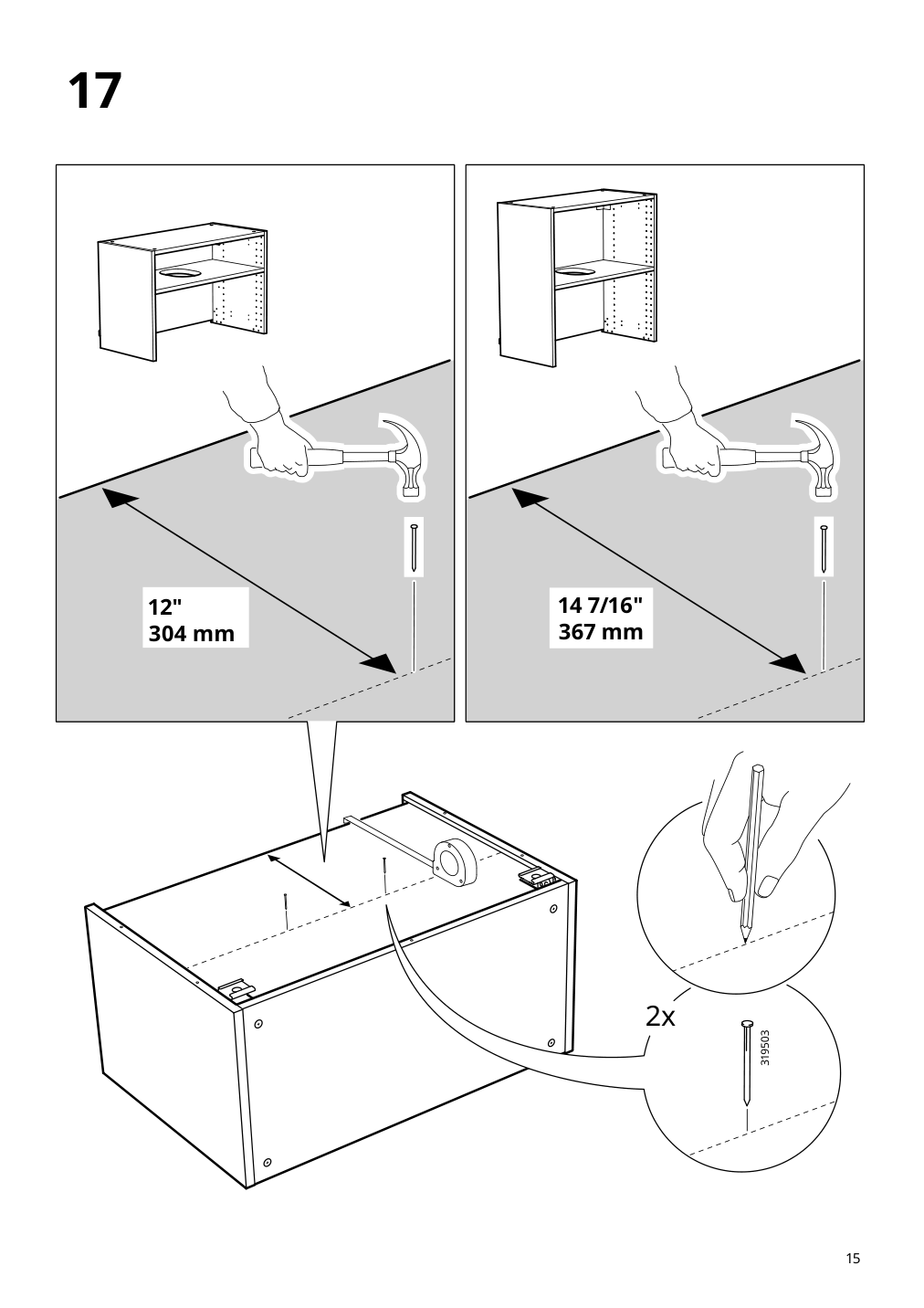 Assembly instructions for IKEA Sektion wall cb f range hood w shelf white | Page 15 - IKEA SEKTION wall cab w built-in range hood 594.597.08