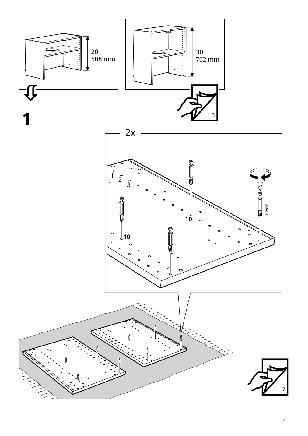 Assembly instructions for IKEA Sektion wall cb f range hood w shelf white | Page 5 - IKEA SEKTION wall cab w built-in range hood 694.667.08