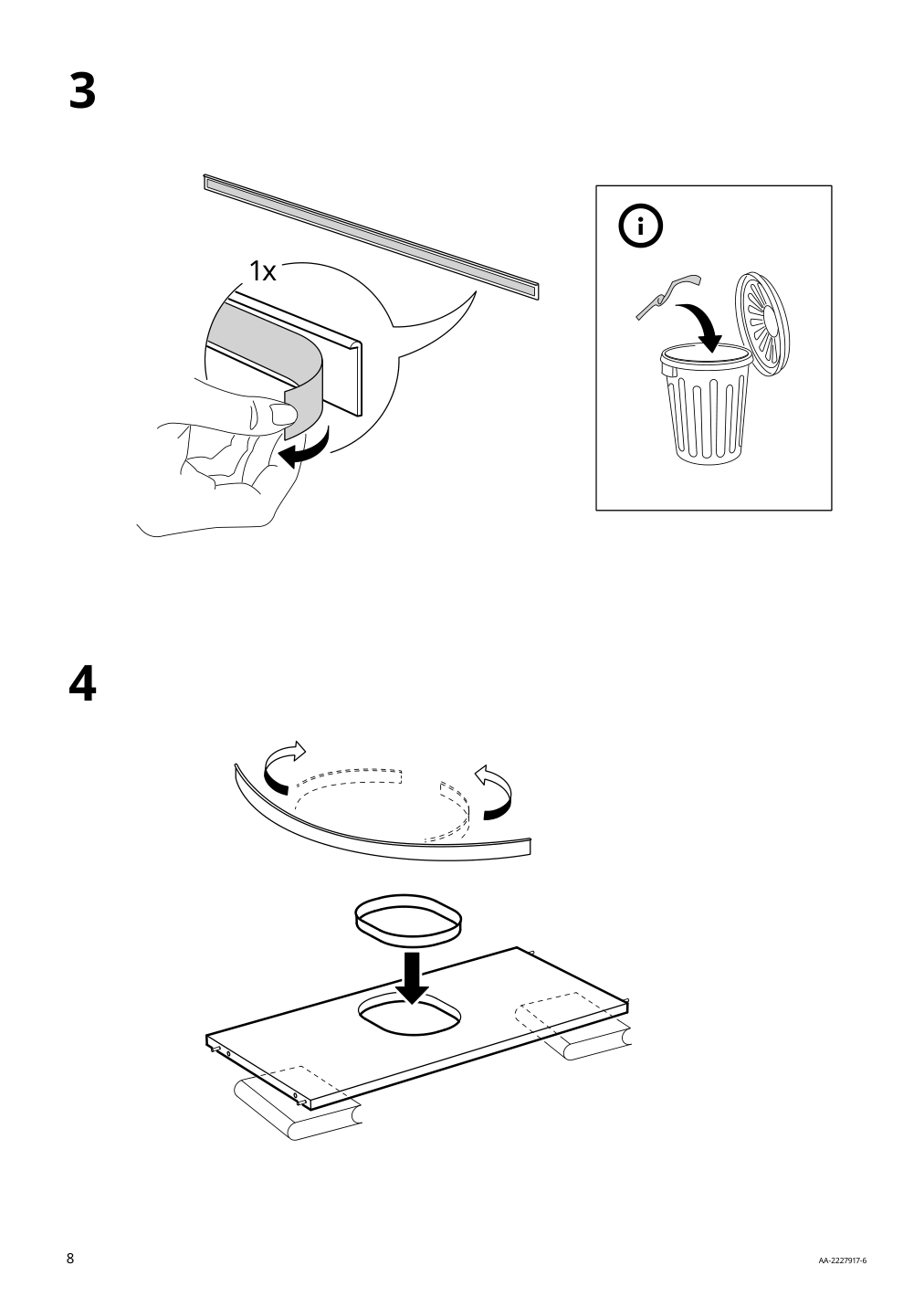 Assembly instructions for IKEA Sektion wall cb f range hood w shelf white | Page 8 - IKEA SEKTION wall cab w built-in range hood 594.597.08