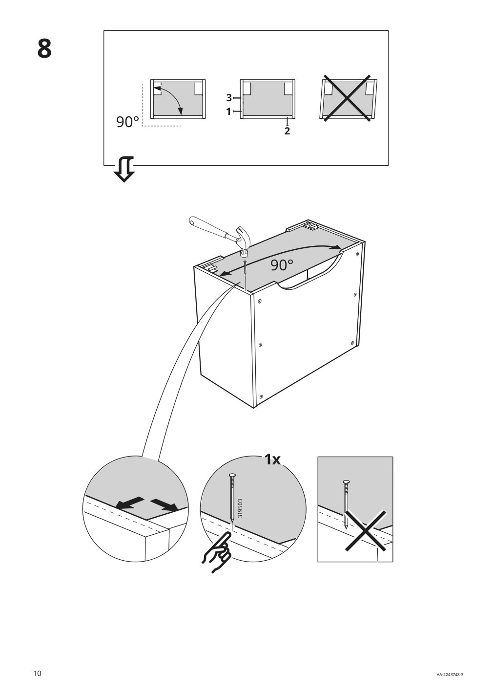 Assembly instructions for IKEA Sektion wall top cabinet frame white | Page 10 - IKEA SEKTION top cab f fridge/freezer w 2 doors 094.684.23