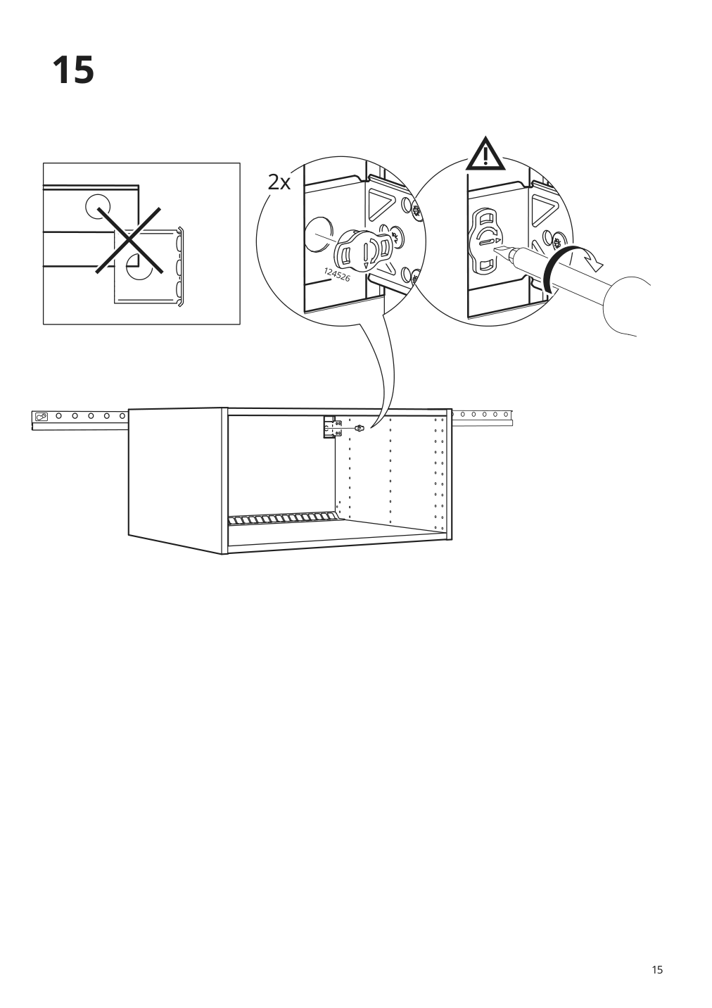 Assembly instructions for IKEA Sektion wall top cabinet frame white | Page 15 - IKEA SEKTION top cab f fridge/freezer w 2 doors 894.611.73