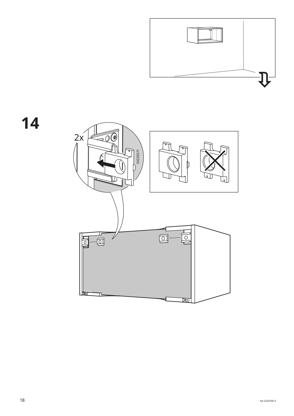 Assembly instructions for IKEA Sektion wall top cabinet frame white | Page 18 - IKEA SEKTION top cab f fridge/freezer w 2 doors 594.569.55