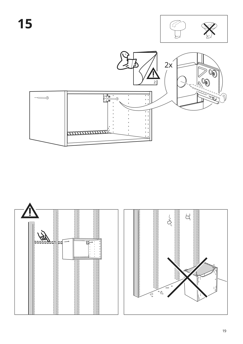 Assembly instructions for IKEA Sektion wall top cabinet frame white | Page 19 - IKEA SEKTION top cab f fridge/freezer w push-op 794.183.40