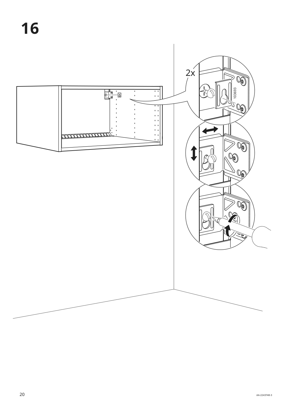 Assembly instructions for IKEA Sektion wall top cabinet frame white | Page 20 - IKEA SEKTION top cab f fridge/freezer w 2 doors 094.616.76