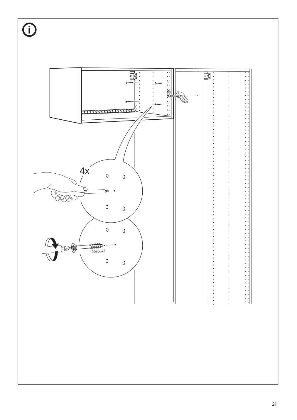 Assembly instructions for IKEA Sektion wall top cabinet frame white | Page 21 - IKEA SEKTION top cab f fridge/freezer w 2 doors 894.611.73