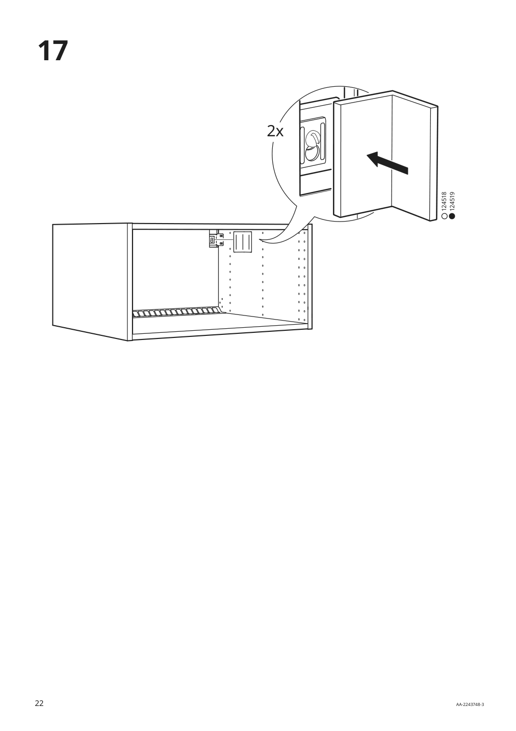 Assembly instructions for IKEA Sektion wall top cabinet frame white | Page 22 - IKEA SEKTION top cab f fridge/freezer w 2 doors 894.611.73