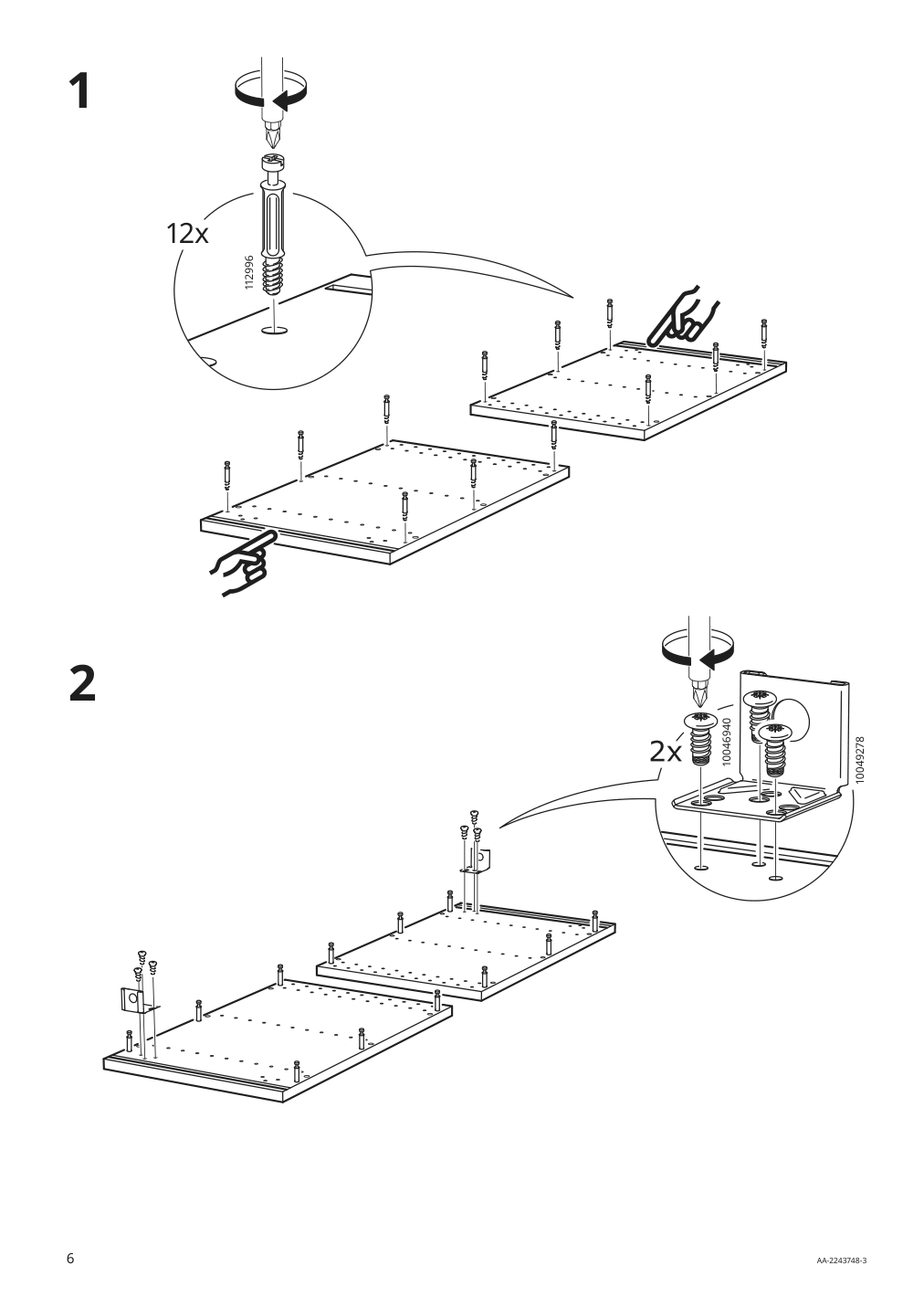 Assembly instructions for IKEA Sektion wall top cabinet frame white | Page 6 - IKEA SEKTION top cab f fridge/freezer w 2 doors 294.551.70