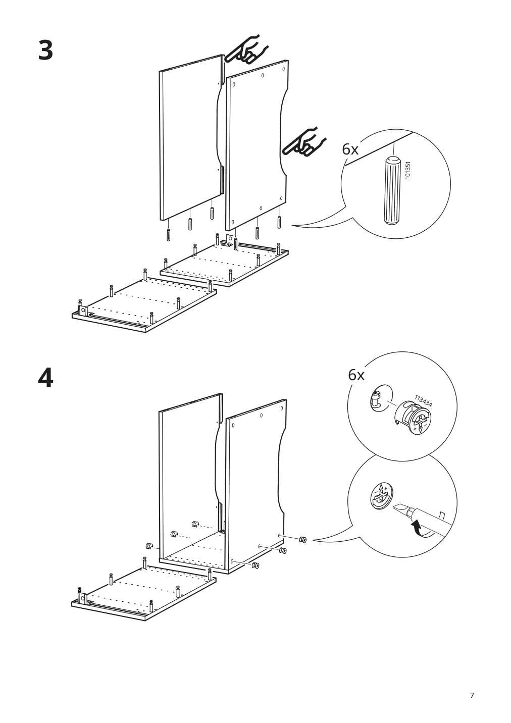 Assembly instructions for IKEA Sektion wall top cabinet frame white | Page 7 - IKEA SEKTION top cab f fridge/freezer w 2 doors 094.684.23