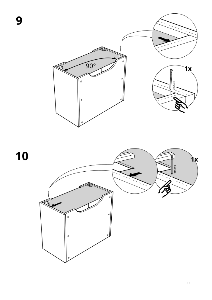 Assembly instructions for IKEA Sektion wall top cabinet frame white | Page 11 - IKEA SEKTION top cab f fridge/freezer w push-op 294.185.21