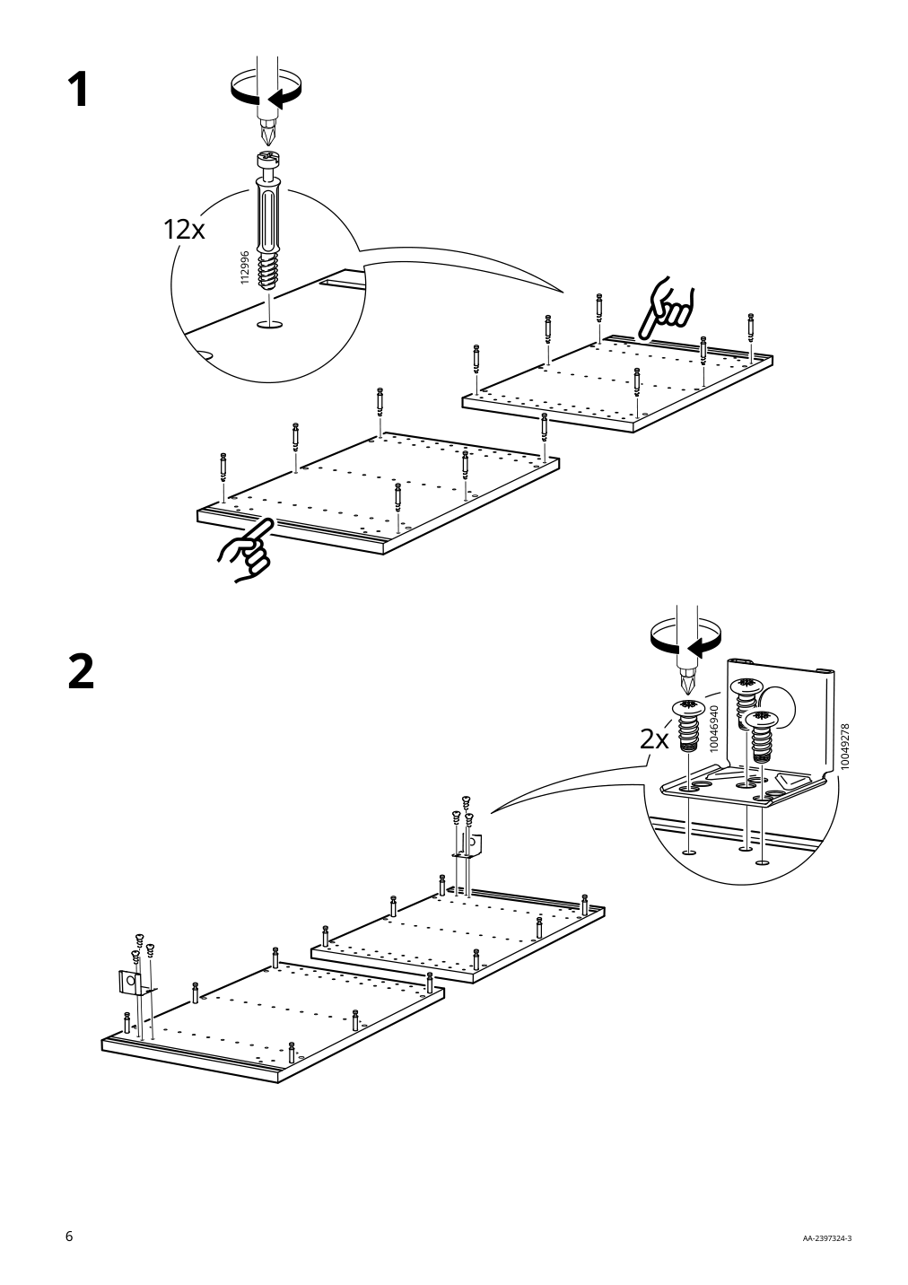 Assembly instructions for IKEA Sektion wall top cabinet frame white | Page 6 - IKEA SEKTION top cab f fridge/freezer w 2 doors 294.551.70