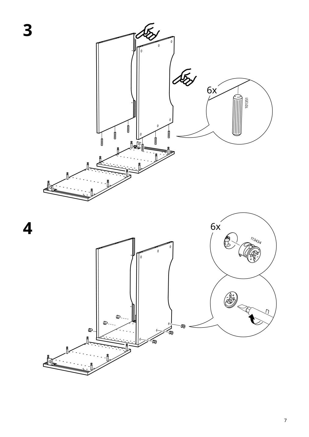 Assembly instructions for IKEA Sektion wall top cabinet frame white | Page 7 - IKEA SEKTION top cab f fridge/freezer w 2 doors 294.551.70