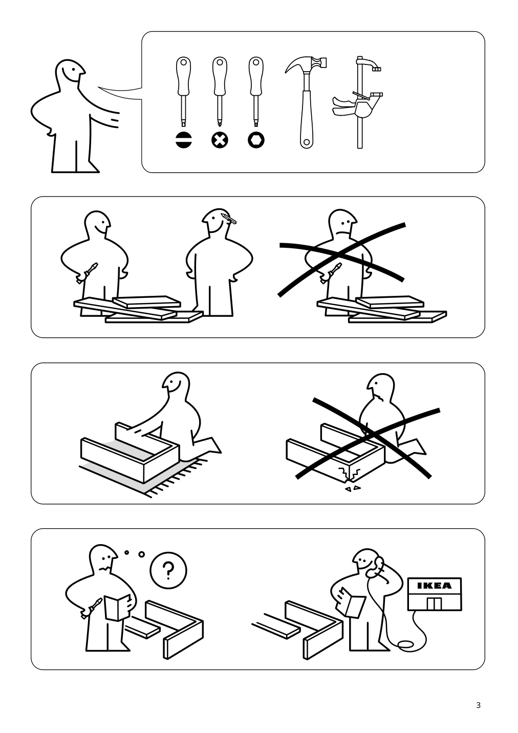 Assembly instructions for IKEA Sektion wall top cabinet frame white | Page 3 - IKEA SEKTION top cab f fridge/freezer w 2 doors 994.565.43