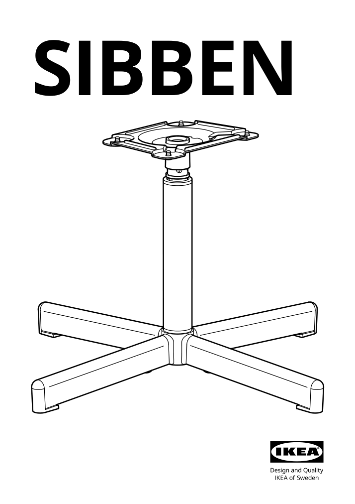 Assembly instructions for IKEA Sibben junior chair frame swivel | Page 1 - IKEA LOBERGET / SIBBEN children’s desk chair with pad 395.013.17