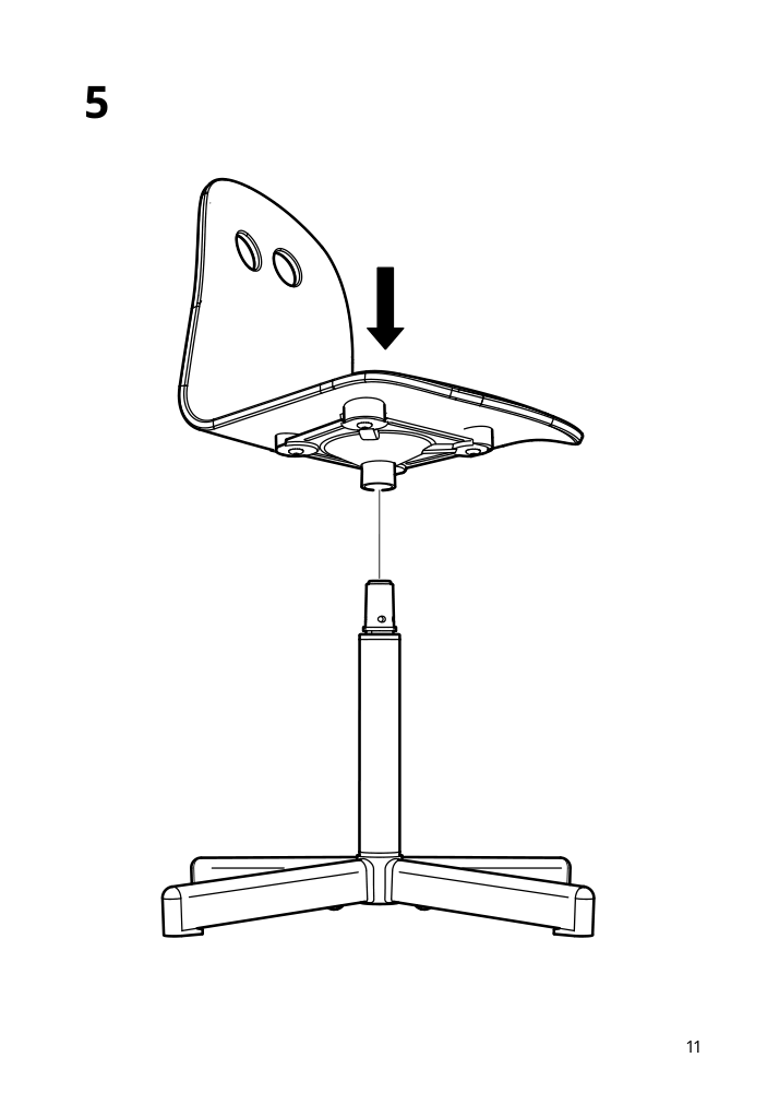 Assembly instructions for IKEA Sibben junior chair frame swivel | Page 11 - IKEA LOBERGET / SIBBEN children’s desk chair with pad 395.013.17