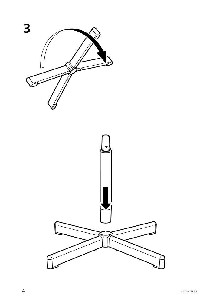 Assembly instructions for IKEA Sibben junior chair frame swivel | Page 4 - IKEA LOBERGET / SIBBEN children’s desk chair with pad 395.013.17