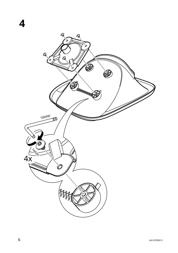 Assembly instructions for IKEA Sibben junior chair frame swivel | Page 6 - IKEA LOBERGET / SIBBEN children’s desk chair with pad 395.013.17