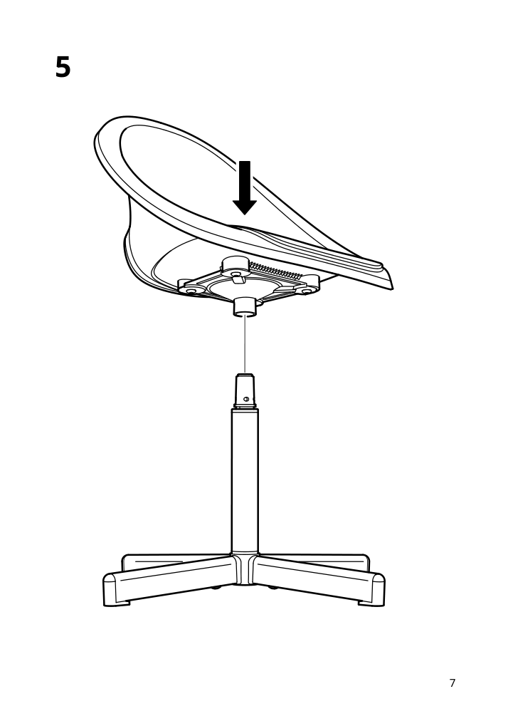 Assembly instructions for IKEA Sibben junior chair frame swivel | Page 7 - IKEA LOBERGET / SIBBEN children’s desk chair with pad 395.013.17