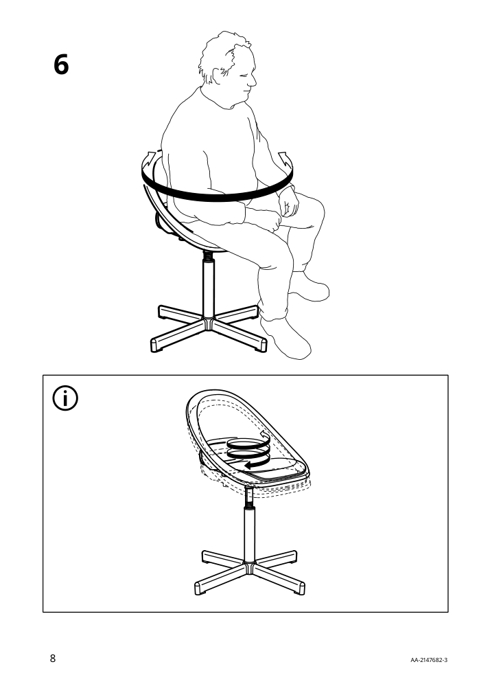 Assembly instructions for IKEA Sibben junior chair frame swivel | Page 8 - IKEA LOBERGET / SIBBEN children’s desk chair with pad 395.013.17