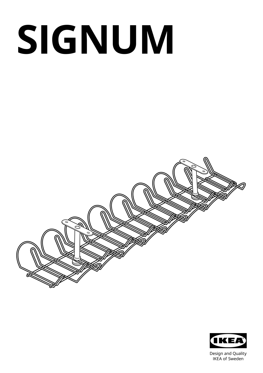 Assembly instructions for IKEA Signum cable management horizontal silver color | Page 1 - IKEA SIGNUM cable management, horizontal 302.002.53