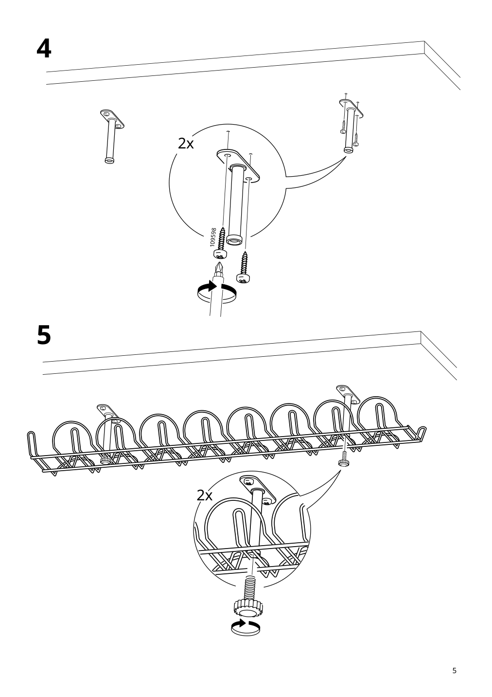 Assembly instructions for IKEA Signum cable management horizontal silver color | Page 5 - IKEA SIGNUM cable management, horizontal 302.002.53