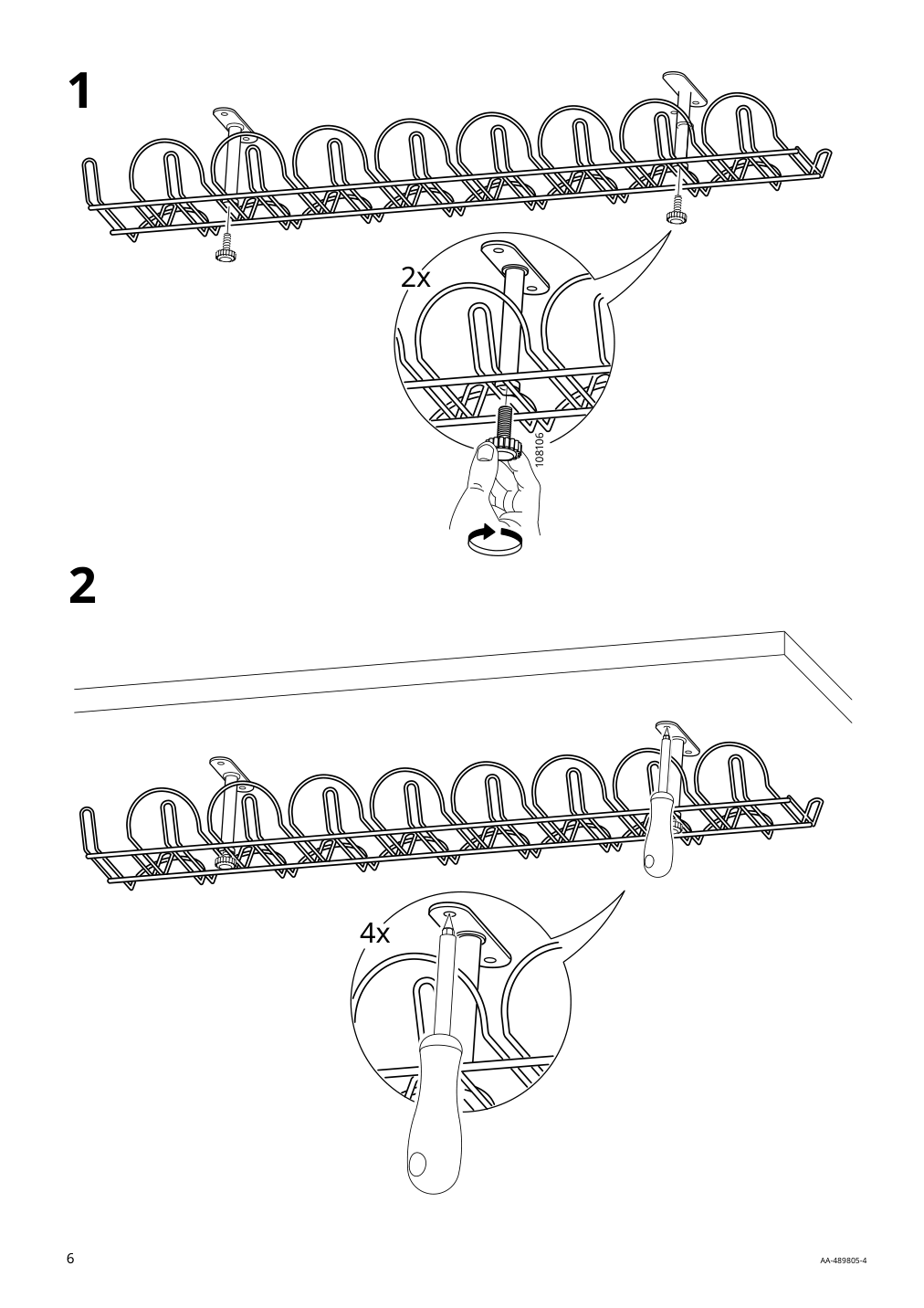 Assembly instructions for IKEA Signum cable management horizontal silver color | Page 6 - IKEA SIGNUM cable management, horizontal 302.002.53