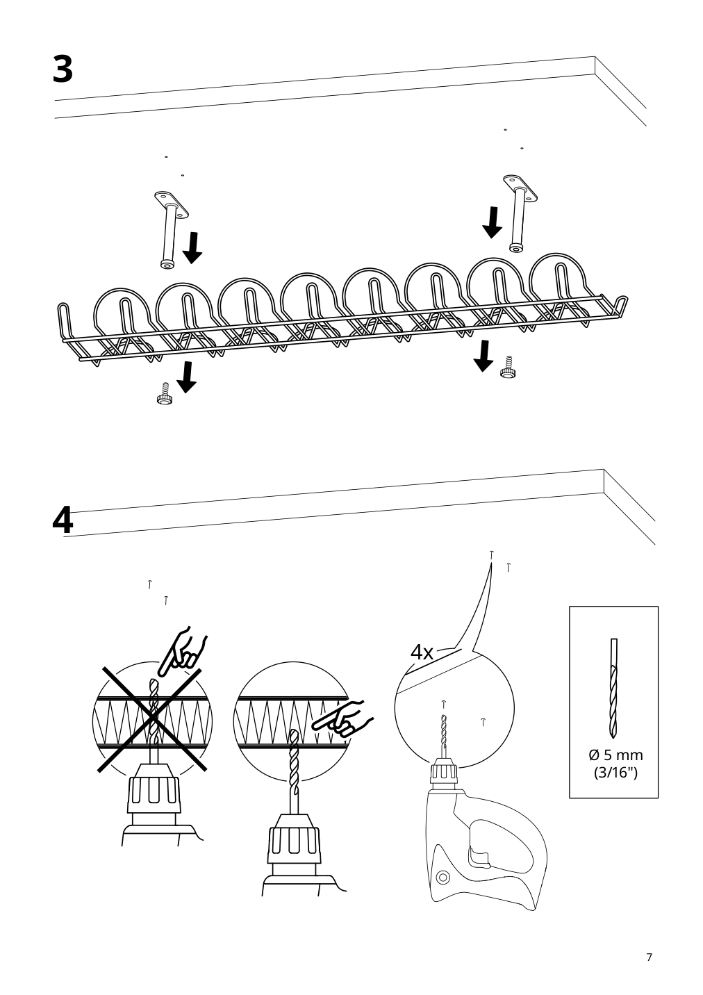 Assembly instructions for IKEA Signum cable management horizontal silver color | Page 7 - IKEA SIGNUM cable management, horizontal 302.002.53