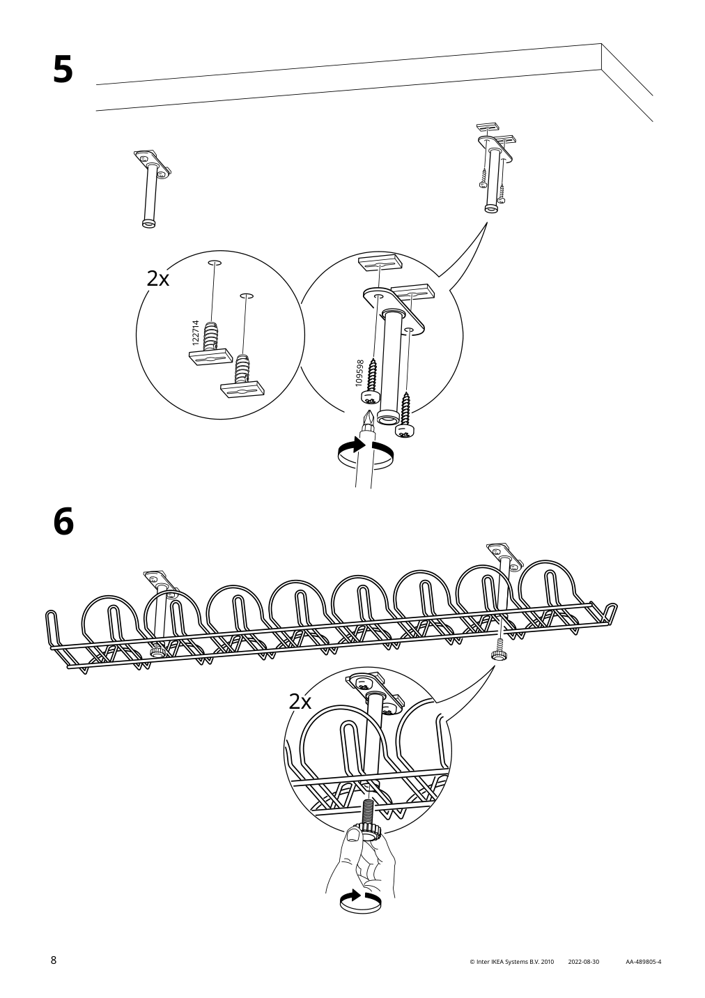 Assembly instructions for IKEA Signum cable management horizontal silver color | Page 8 - IKEA SIGNUM cable management, horizontal 302.002.53