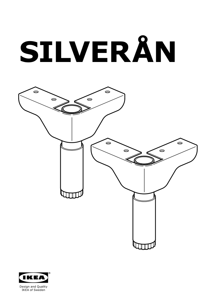 Assembly instructions for IKEA Silveran leg gray | Page 1 - IKEA SILVERÅN leg 402.680.06