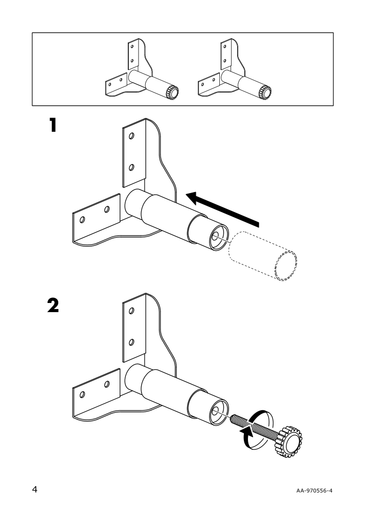 Assembly instructions for IKEA Silveran leg gray | Page 4 - IKEA SILVERÅN leg 402.680.06