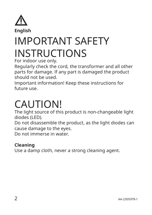 Assembly instructions for IKEA Silverglans led bathroom lighting strip dimmable white | Page 2 - IKEA SILVERGLANS / RODRET lighting kit 795.494.97