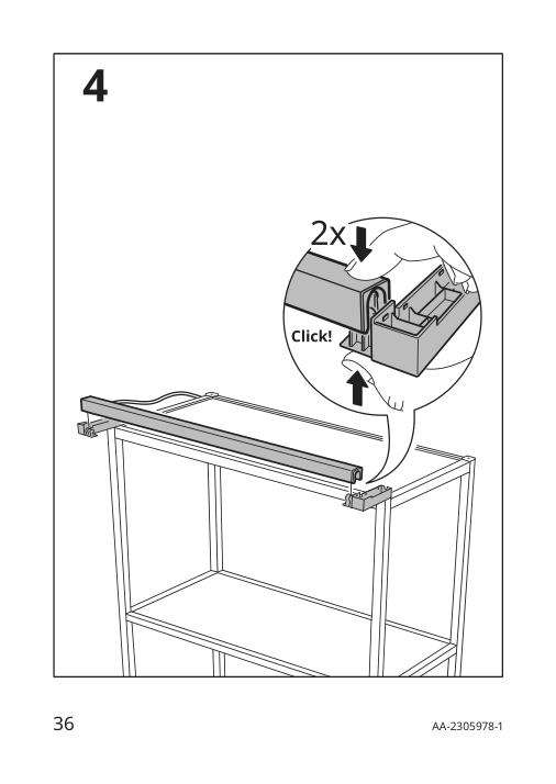 Assembly instructions for IKEA Silverglans led bathroom lighting strip dimmable white | Page 36 - IKEA SILVERGLANS / RODRET lighting kit 795.494.97