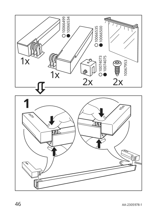 Assembly instructions for IKEA Silverglans led bathroom lighting strip dimmable white | Page 46 - IKEA SILVERGLANS / RODRET lighting kit 795.494.97