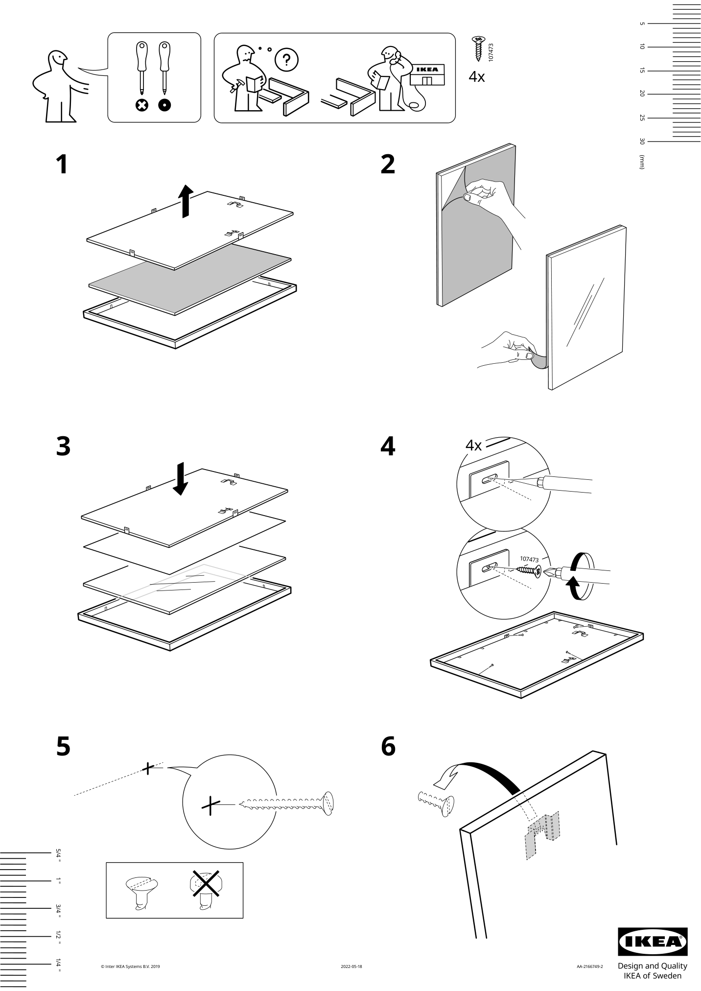 Assembly instructions for IKEA Silverhoejden frame silver color | Page 1 - IKEA SILVERHÖJDEN frame 802.982.90