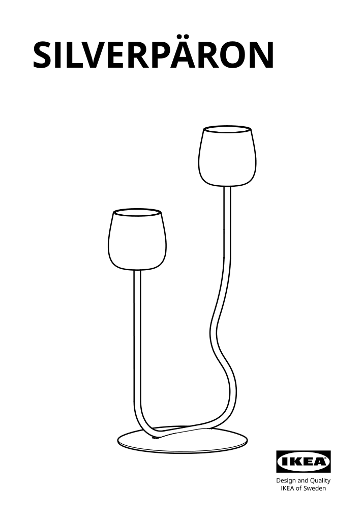 Assembly instructions for IKEA Silverpaeron candlestick tealight holder bright red | Page 1 - IKEA SILVERPÄRON candlestick/tealight holder 605.749.86