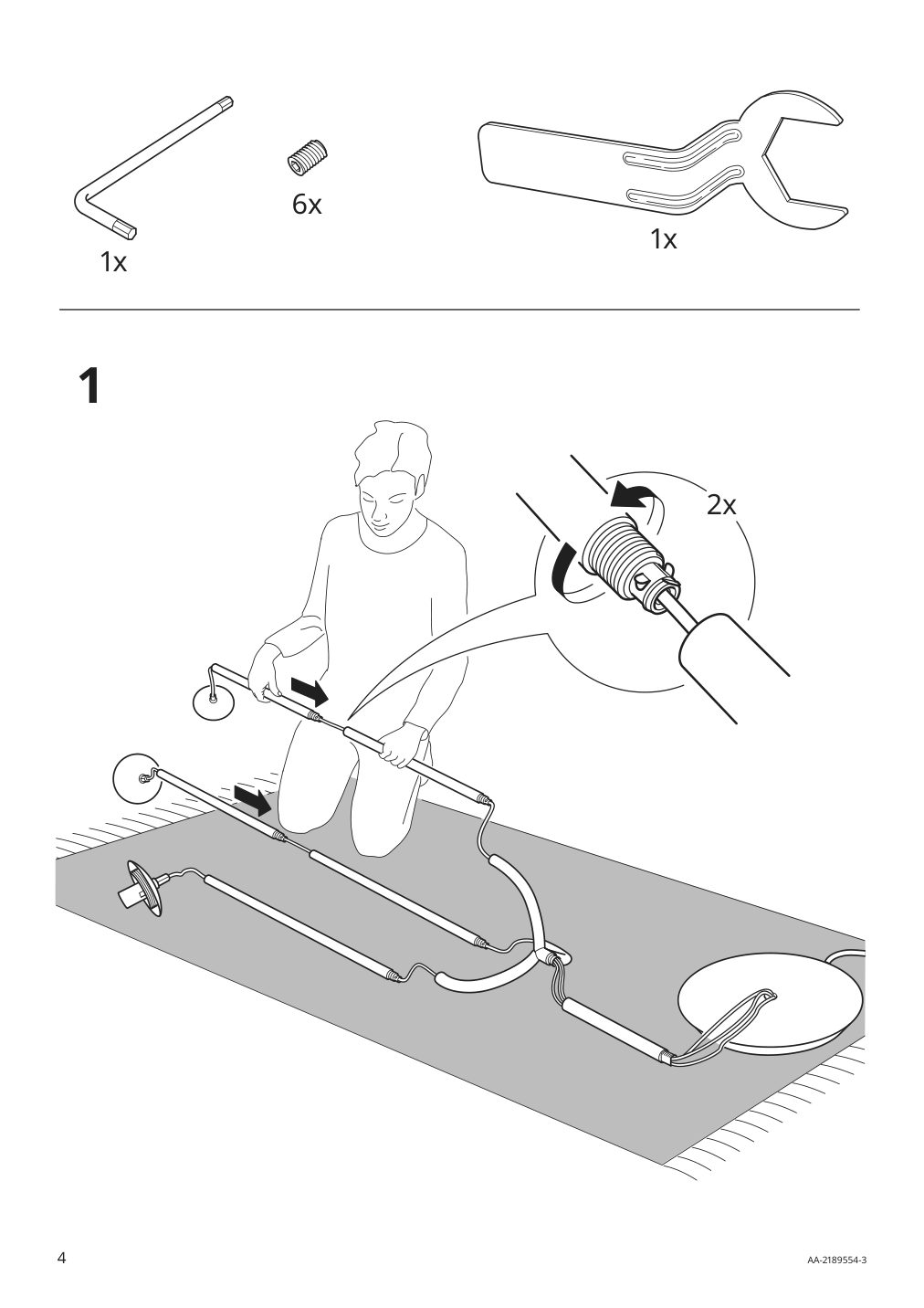 Assembly instructions for IKEA Simrishamn floor lamp chrome plated opal glass | Page 4 - IKEA SIMRISHAMN floor lamp 104.377.65