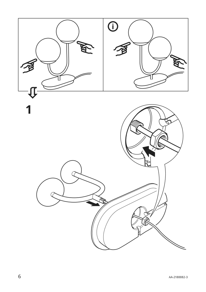 Assembly instructions for IKEA Simrishamn table lamp chrome plated opal glass | Page 6 - IKEA SIMRISHAMN table lamp 004.376.76