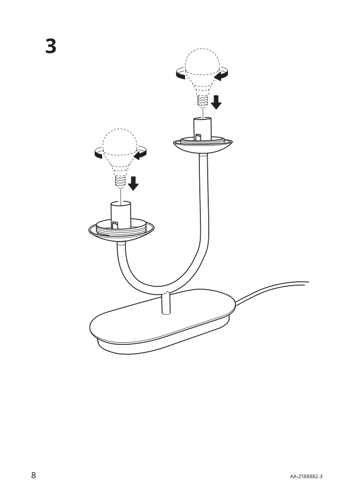 Assembly instructions for IKEA Simrishamn table lamp chrome plated opal glass | Page 8 - IKEA SIMRISHAMN table lamp 004.376.76