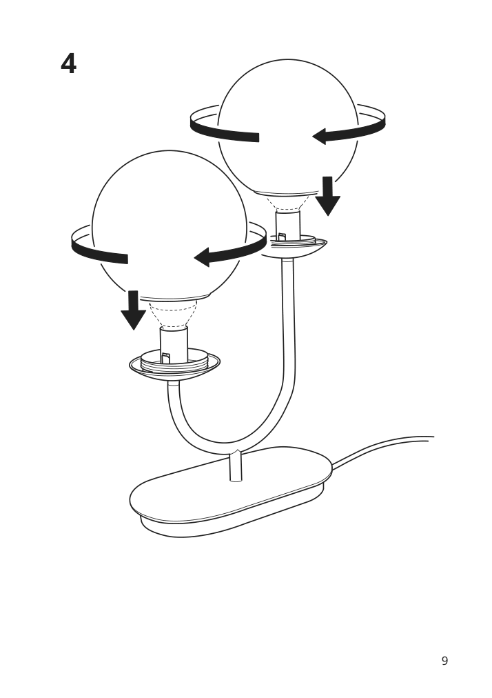 Assembly instructions for IKEA Simrishamn table lamp chrome plated opal glass | Page 9 - IKEA SIMRISHAMN table lamp 004.376.76