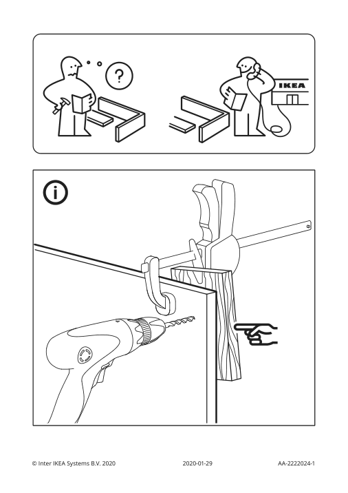 Assembly instructions for IKEA Sinarp drawer front brown | Page 1 - IKEA SEKTION / MAXIMERA high cab f micro/oven+drawer/door 994.052.33