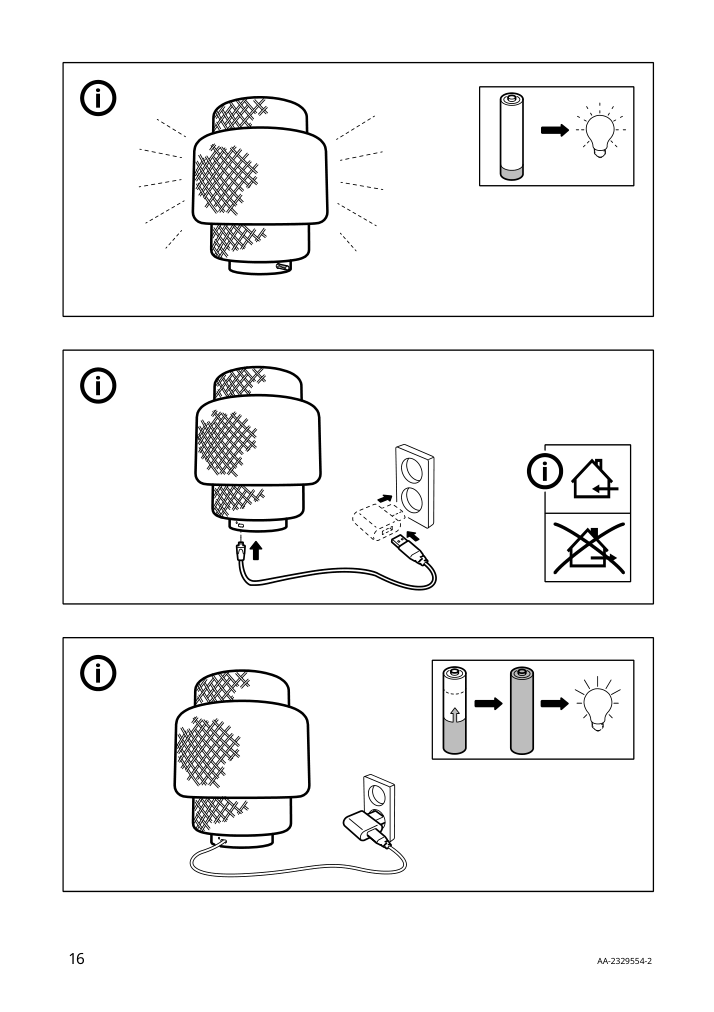 Assembly instructions for IKEA Sinnerlig led table lamp bamboo handmade dimmable | Page 16 - IKEA SINNERLIG LED table lamp 405.012.03