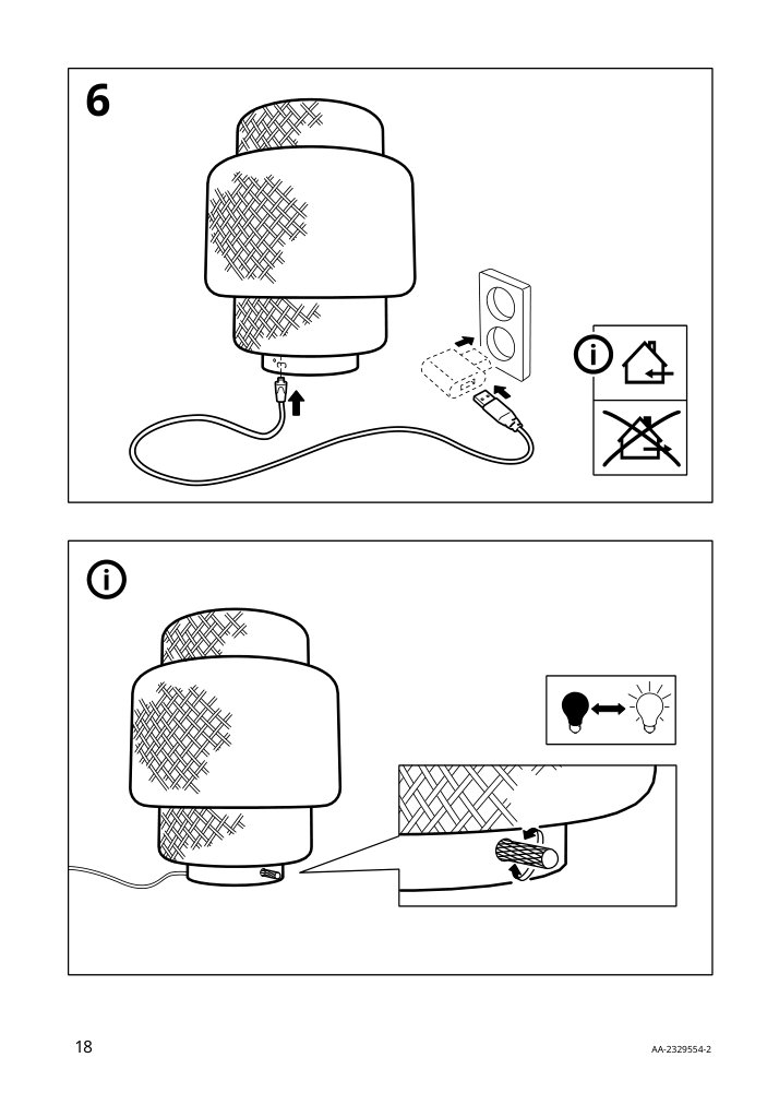 Assembly instructions for IKEA Sinnerlig led table lamp bamboo handmade dimmable | Page 18 - IKEA SINNERLIG LED table lamp 405.012.03