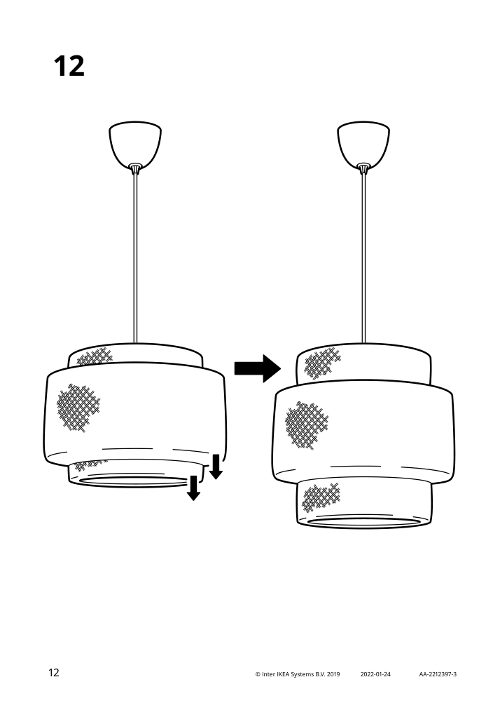 Assembly instructions for IKEA Sinnerlig pendant lamp bamboo handmade | Page 12 - IKEA SINNERLIG pendant lamp 703.116.97