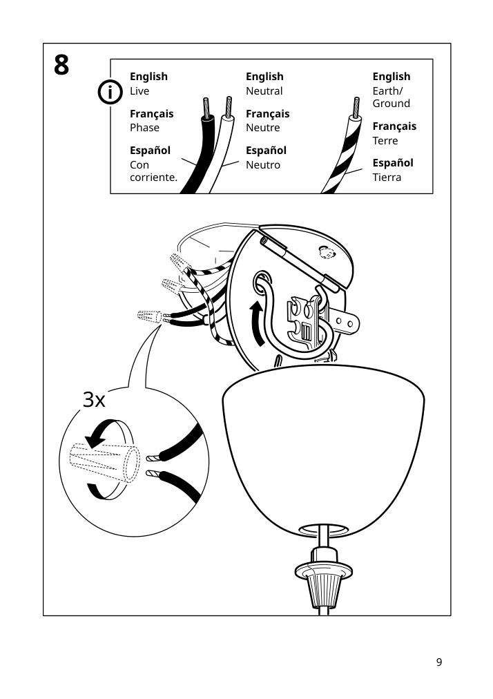 Assembly instructions for IKEA Sinnerlig pendant lamp bamboo handmade | Page 9 - IKEA SINNERLIG pendant lamp 703.116.97