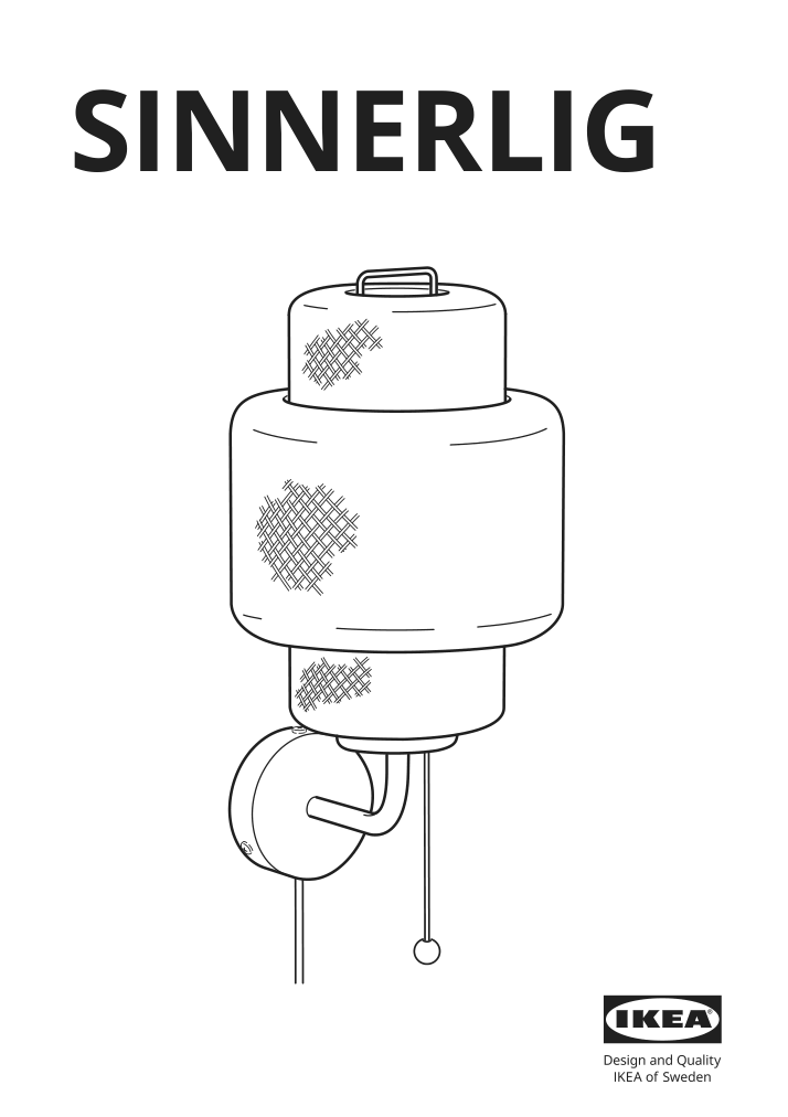 Assembly instructions for IKEA Sinnerlig wall lamp bamboo handmade | Page 1 - IKEA SINNERLIG wall lamp 205.512.08