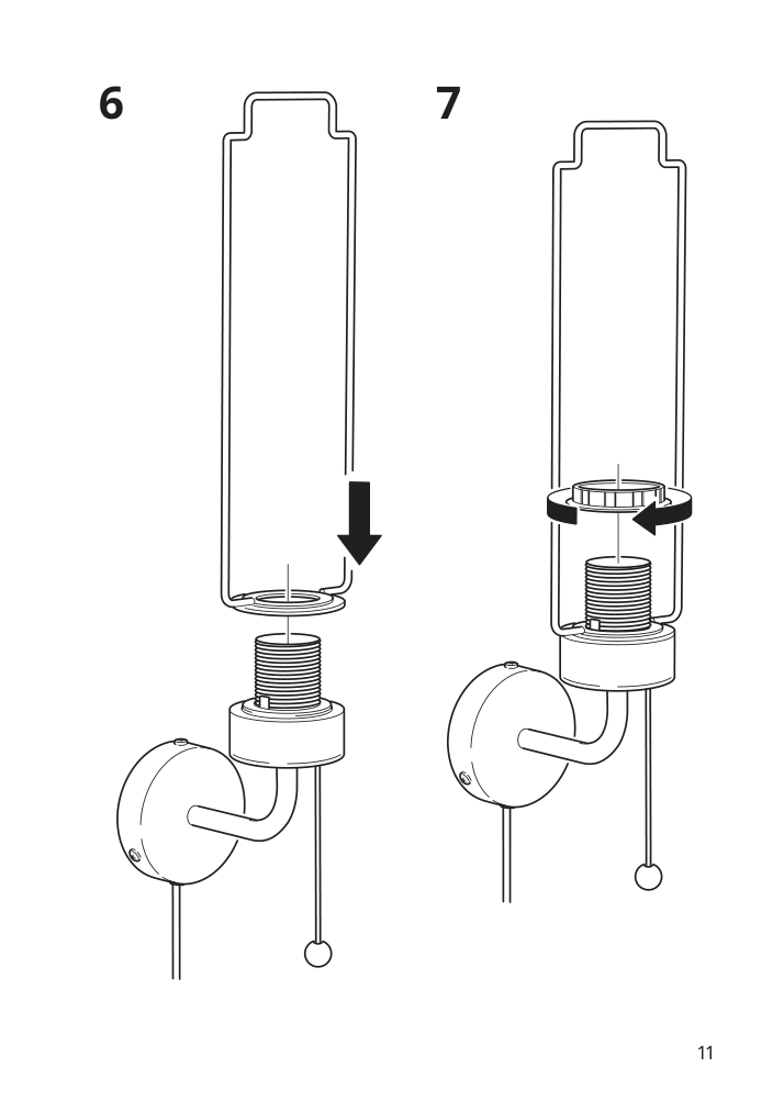 Assembly instructions for IKEA Sinnerlig wall lamp bamboo handmade | Page 11 - IKEA SINNERLIG wall lamp 205.512.08