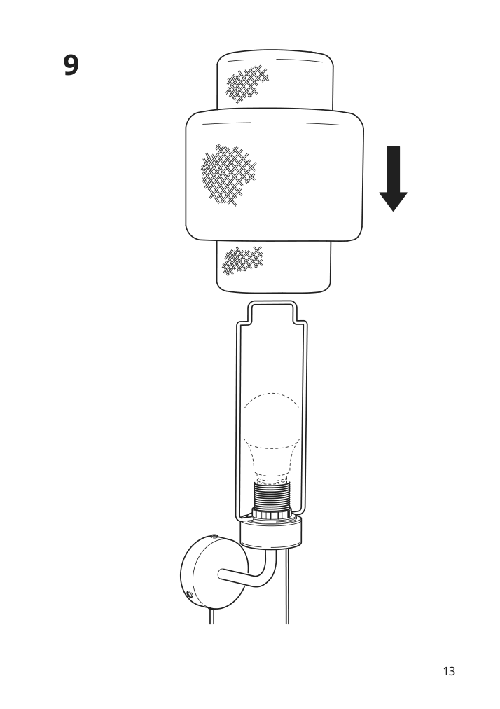 Assembly instructions for IKEA Sinnerlig wall lamp bamboo handmade | Page 13 - IKEA SINNERLIG wall lamp 205.512.08