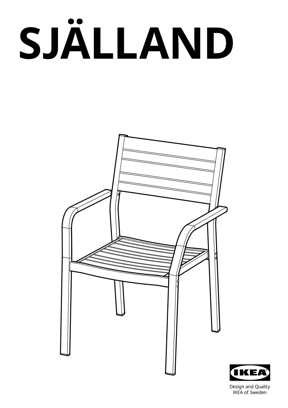 Assembly instructions for IKEA Sjaelland armchair outdoor light gray light brown | Page 1 - IKEA SJÄLLAND table+2 armchairs, outdoor 892.652.09