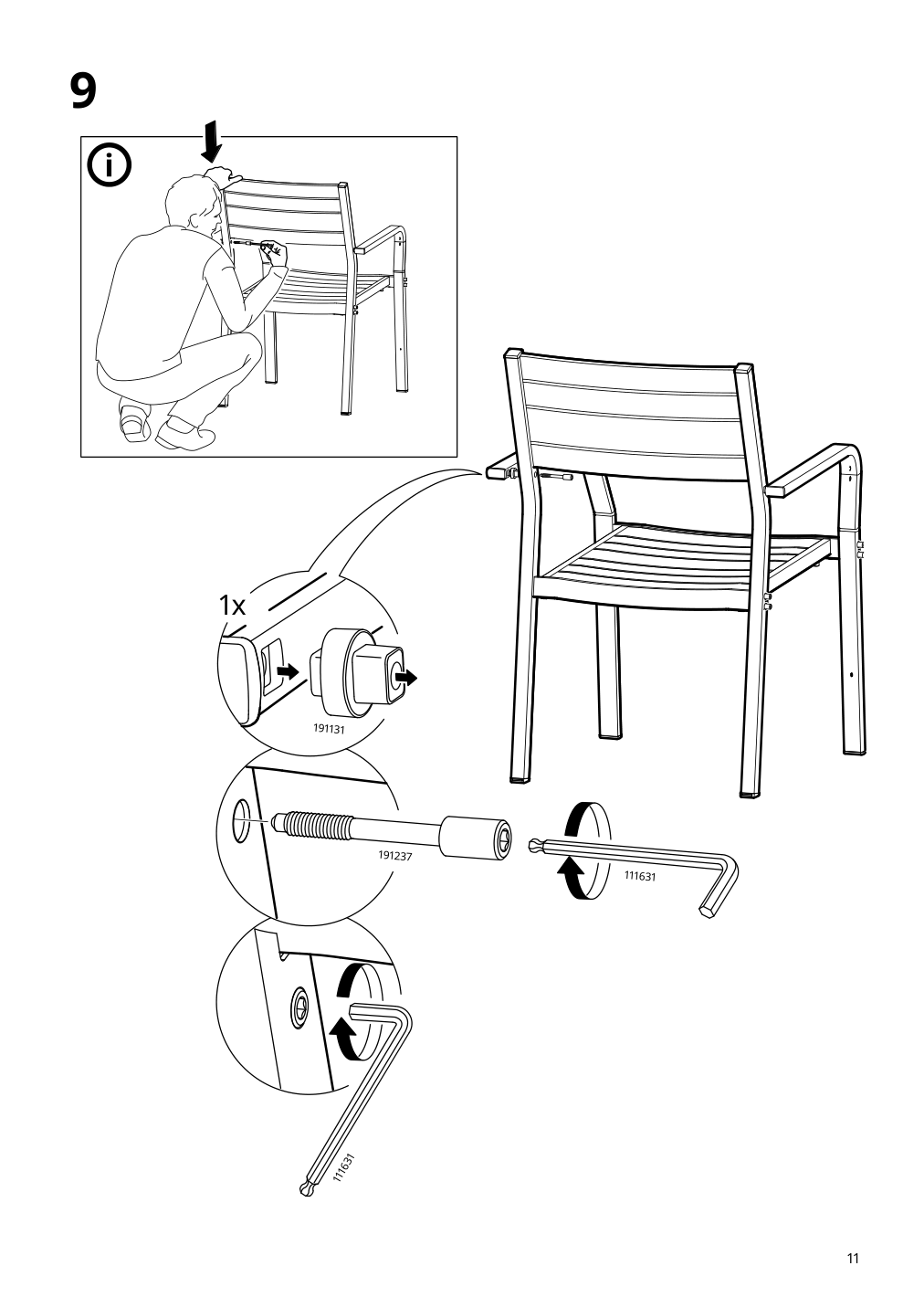 Assembly instructions for IKEA Sjaelland armchair outdoor light gray light brown | Page 11 - IKEA SJÄLLAND armchair, outdoor 703.865.03